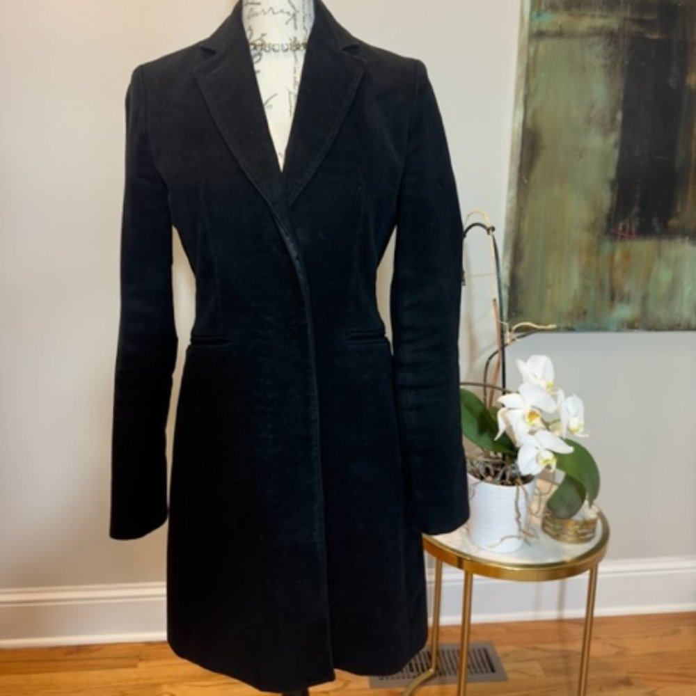Banana Republic single breasted black suede trench (XS)